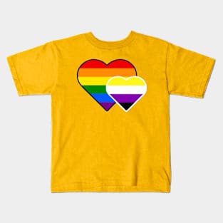 Non-Binary Double Heart Kids T-Shirt